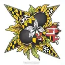 Maryland flag blackeye Susan   tattoo design idea