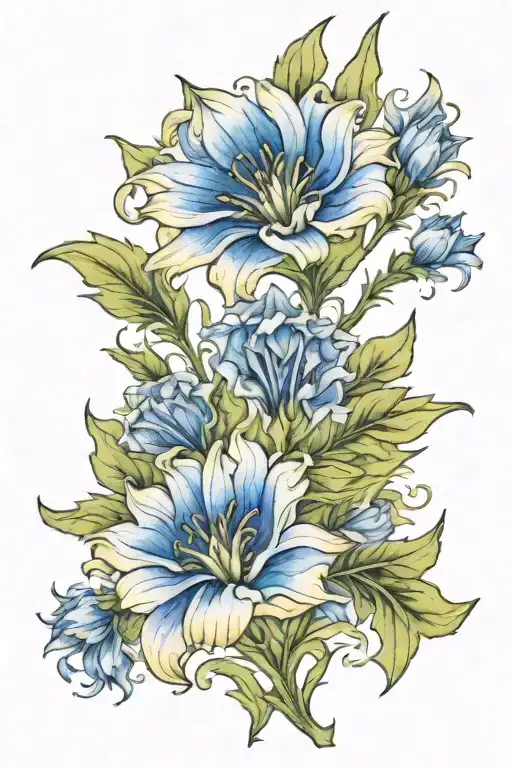 Watercolor wallpaper design featuring chicory flowers tattoo design idea