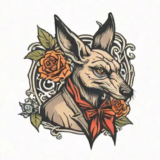 kangaroo vampire tattoo design idea