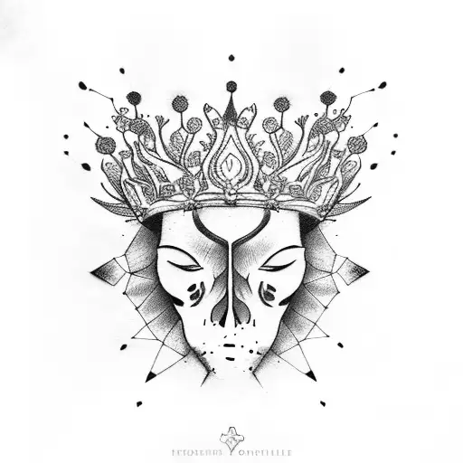 eucalyptus crown tattoo design idea