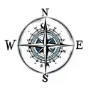 Compass and anchor tattoo design idea