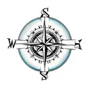 Compass and anchor tattoo design idea