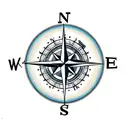 Compass and anchor tattoo design idea