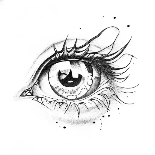 odd eye tattoo design idea