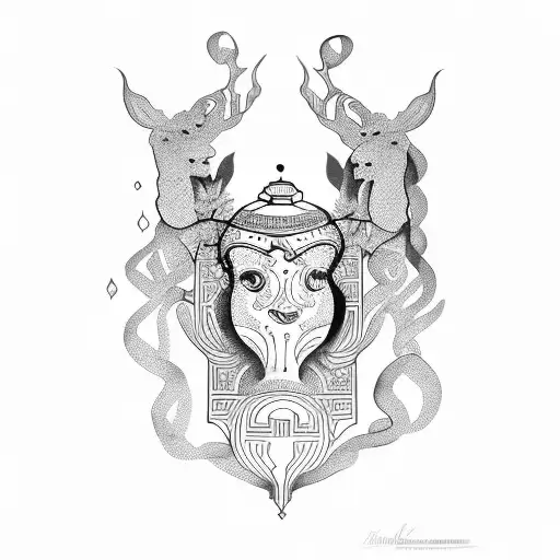 greek vase tattoo design idea