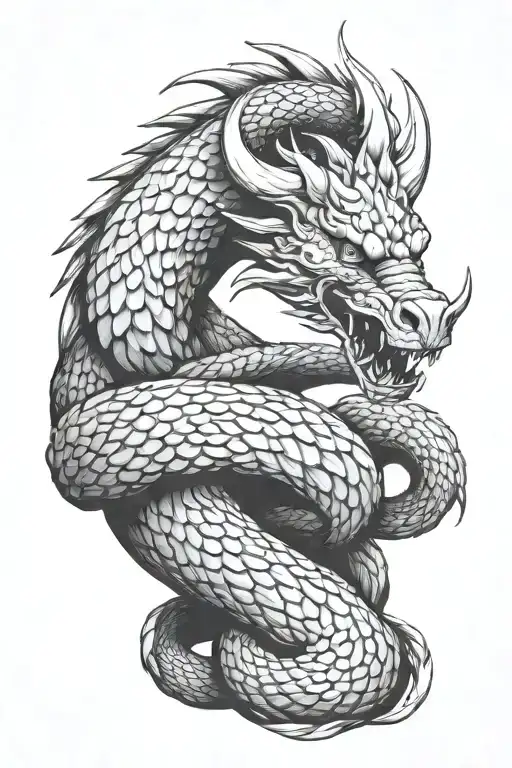 jormungandr wrapping around arm with his head on hand with infill of viking mythology tattoo design idea