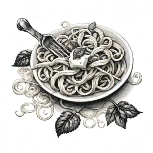 pasta al dente tattoo design idea