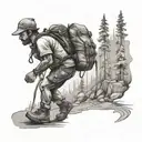 backpacker walking towards unity   tattoo design idea