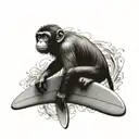 monkey surf board tattoo design idea