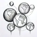 3 Earths aligned vertically tattoo design idea