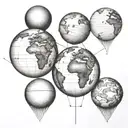 3 Earths aligned vertically tattoo design idea