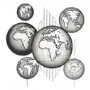 3 Earths aligned vertically tattoo design idea