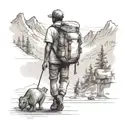backpacker walking towards unity   tattoo design idea