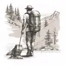 backpacker walking towards unity   tattoo design idea