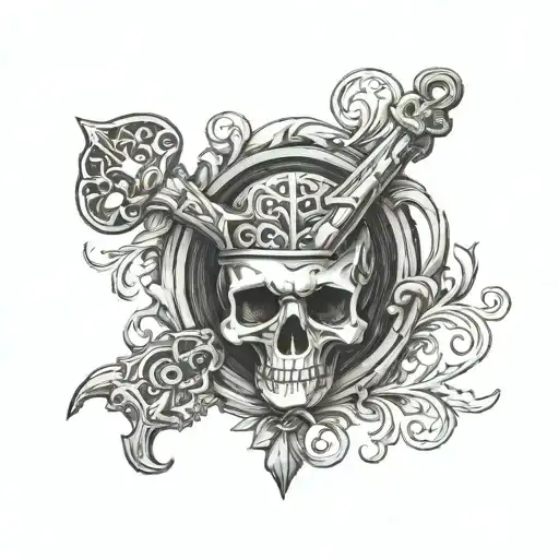 Skeleton key tattoo design idea