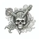 Skeleton key tattoo design idea
