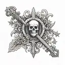 Skeleton key tattoo design idea