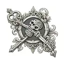 Skeleton key tattoo design idea