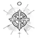 A tattoo design of a cross with a clock and anchor, symbolizing the passage of time  tattoo design idea