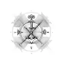 A tattoo design of a cross with a clock and anchor, symbolizing the passage of time  tattoo design idea