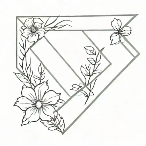 Home plate with flower in the middle tattoo design idea