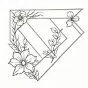 Home plate with flower in the middle tattoo design idea