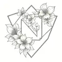 Home plate with flower in the middle tattoo design idea