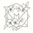 Home plate with flower in the middle tattoo design idea