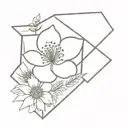 Home plate with flower in the middle tattoo design idea
