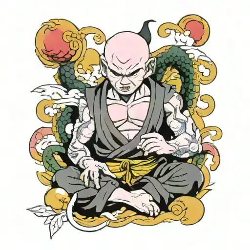 kid buu dragon ball tattoo design idea