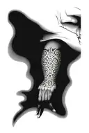 pauldron arm sleeve tattoo design idea