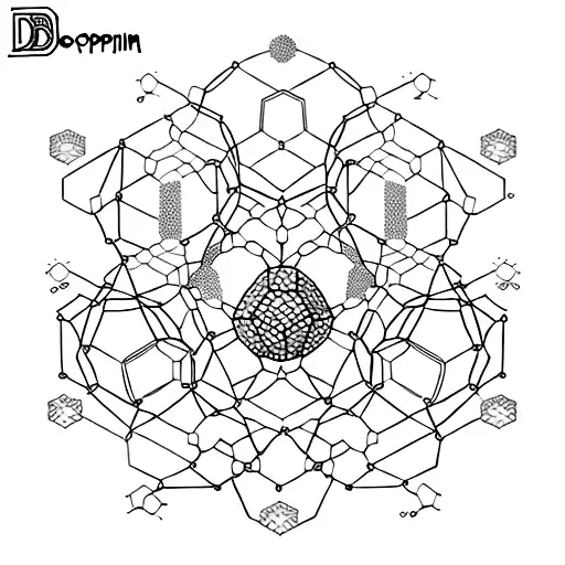 Dopamine molecular structure but the largest hexagon of the structure is an Ouroboros dragon  tattoo design idea