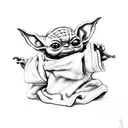 Baby Yoda tattoo design idea
