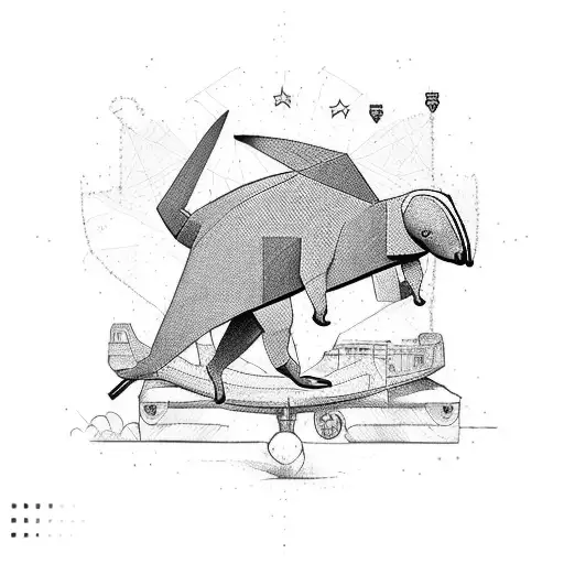 world war2 Frenchman anteater tattoo design idea