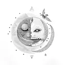 sol y luna  tattoo design idea