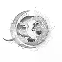 sol y luna  tattoo design idea