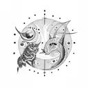 sol y luna  tattoo design idea