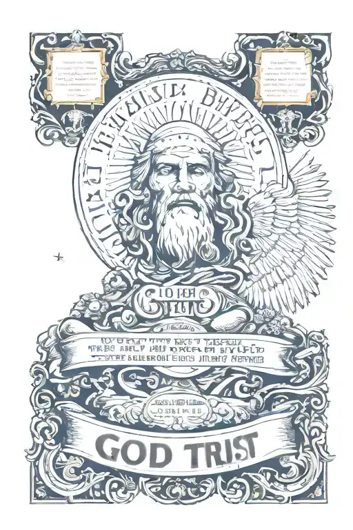 in god we trust tattoo design idea