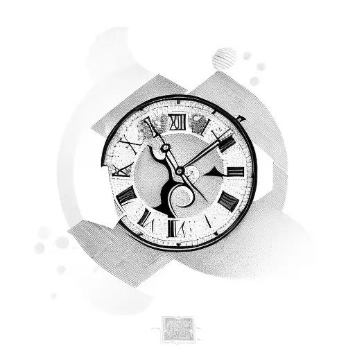 2007 in roman numerals, a clock, a sunset tattoo design idea