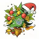 Christmas tree tattoo design idea