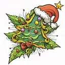 Christmas tree tattoo design idea