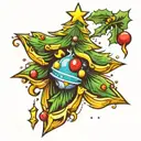Christmas tree tattoo design idea