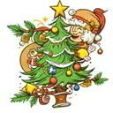 Christmas tree tattoo design idea