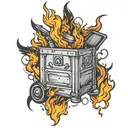 dumpster fire tattoo design idea
