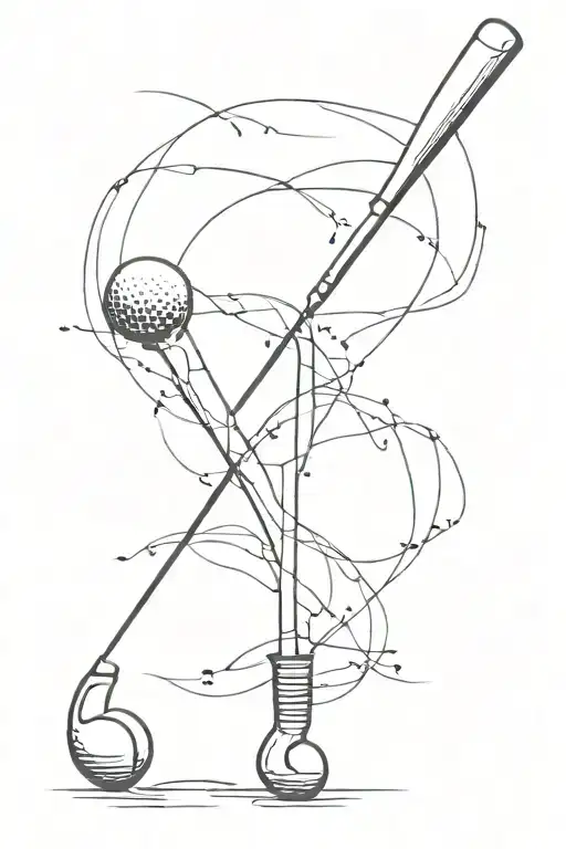 snapped golf tee  tattoo design idea