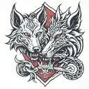 tyr and fenrir tattoo design idea
