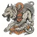 tyr and fenrir tattoo design idea