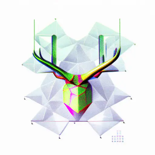 geometry buck with tuning forks for antlers  tattoo design idea