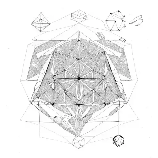 geometry buck space constellation  tattoo design idea