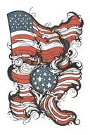 American Flag primarily black tattoo design idea